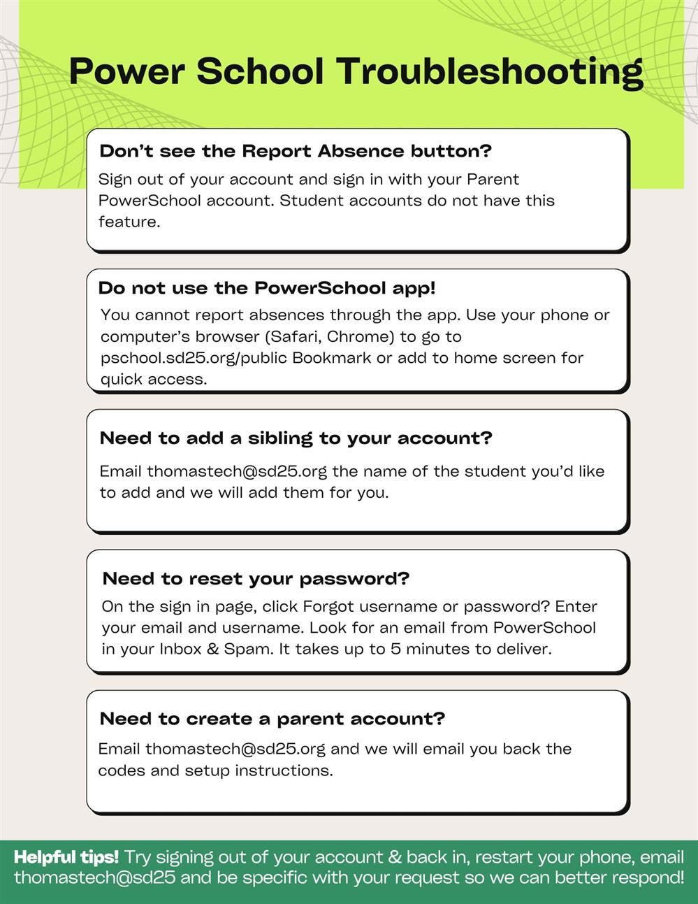 PowerSchool Troubleshooting